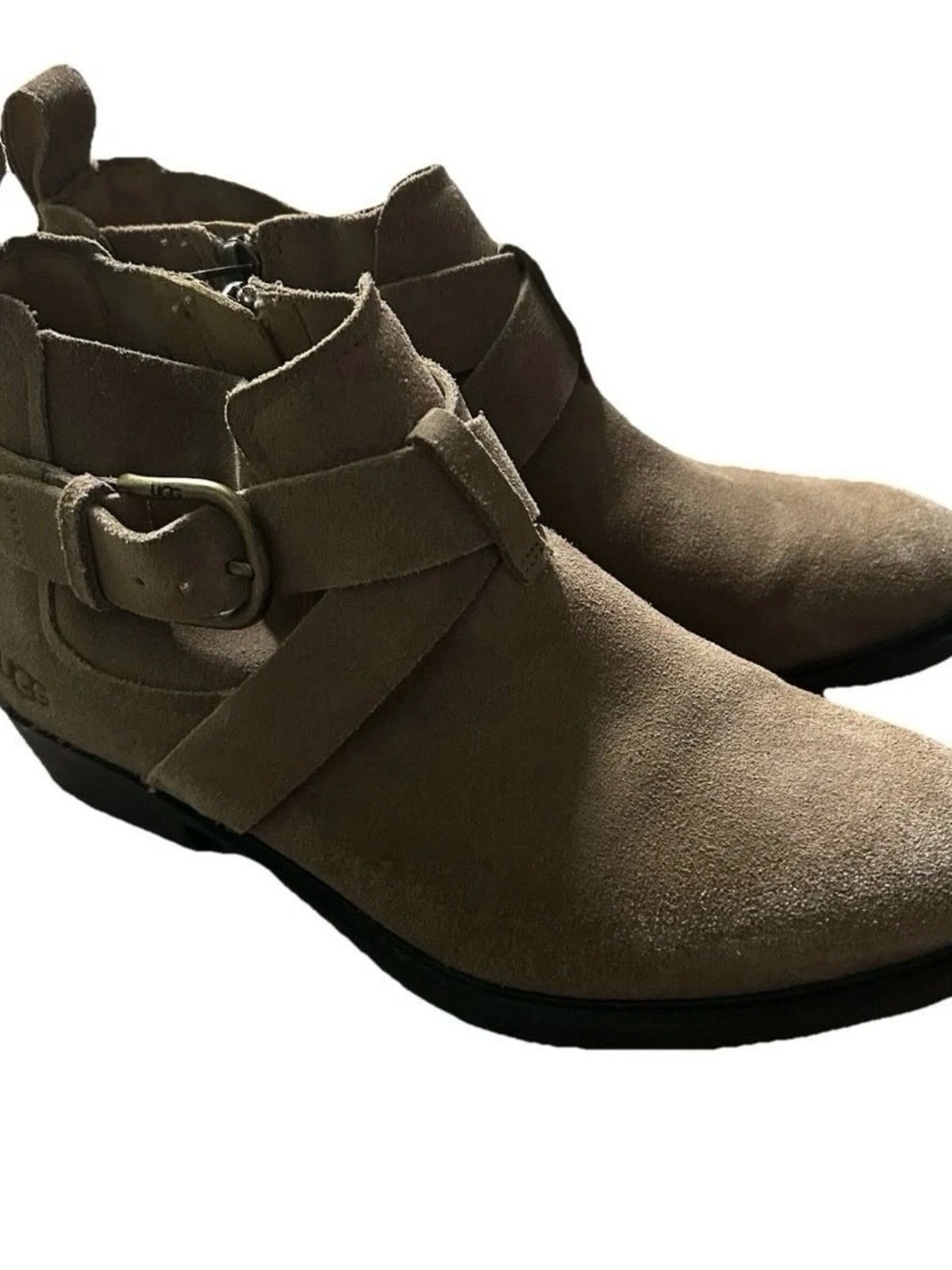 Women’s Ugg Brown Suede Ankle Boots Size 8.5 Winter Cold Weather